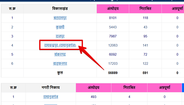विकासखंड या शहरी निकाय का चयन